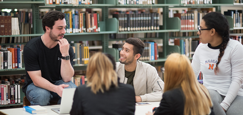 Students in library